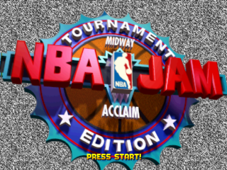 NBA Jam Tournament Edition title screen for Playstation